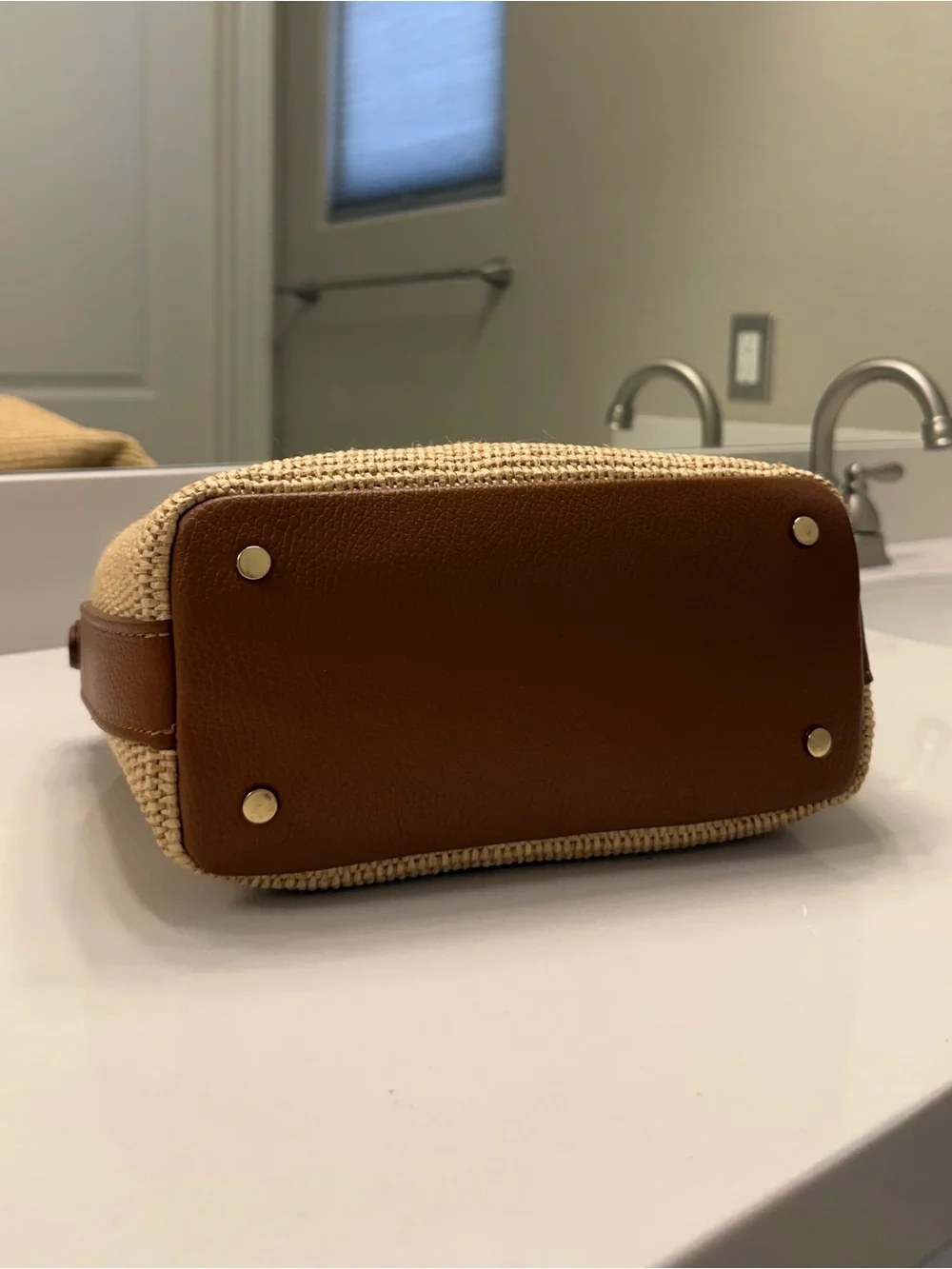 Made in Italy CROSSBODY WOVEN HANDBAG with LEATHER trim NWT